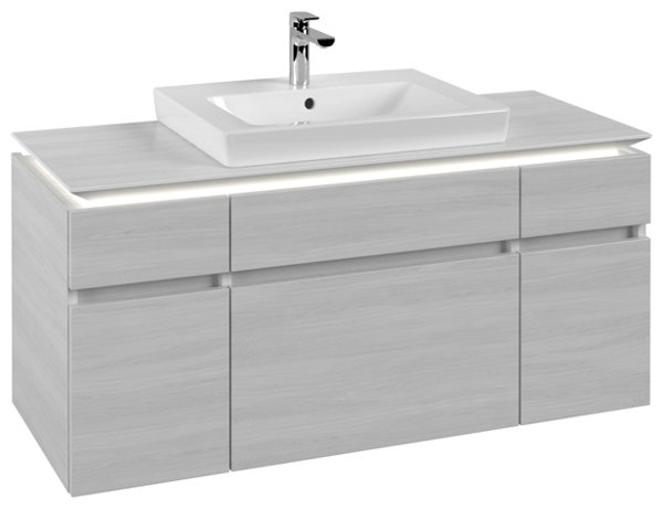 Villeroy & Boch Legato Vanity unit B683, 1200x550x500mm, washbasin centric, LED- illumination