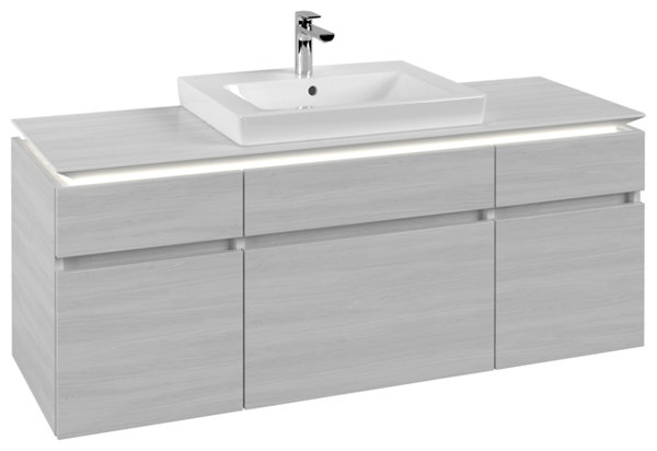 Villeroy & Boch Legato Vanity unit B685, 1400x550x500mm, Wash basin centre, LED lighting