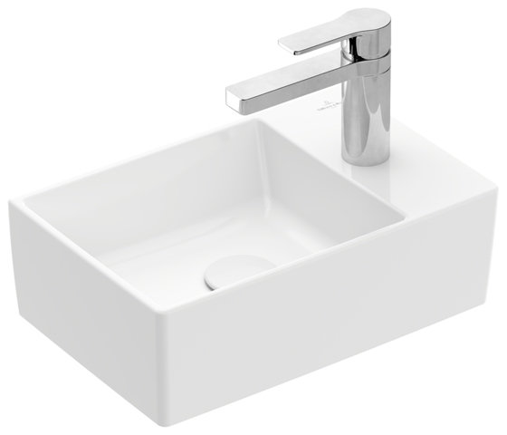 Villeroy & Boch Memento 2.0 hand-rinse basin, 400 x 260 mm, 1 tap hole, without overflow, unground, 432340