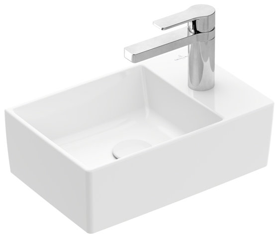 Villeroy & Boch Memento 2.0 hand-rinse basin, 400 x 260 mm, 1 tap hole, without overflow, polished, 43234G