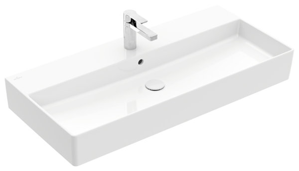 Villeroy & Boch Memento 2.0 wall-mounted washbasin, 1000 x 470 mm, 1 tap hole, with overflow, polished, 4A221G