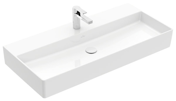 Villeroy & Boch Memento 2.0 wall-mounted washbasin, 1000 x 470 mm, 1 tap hole, without overflow, polished, 4A221H