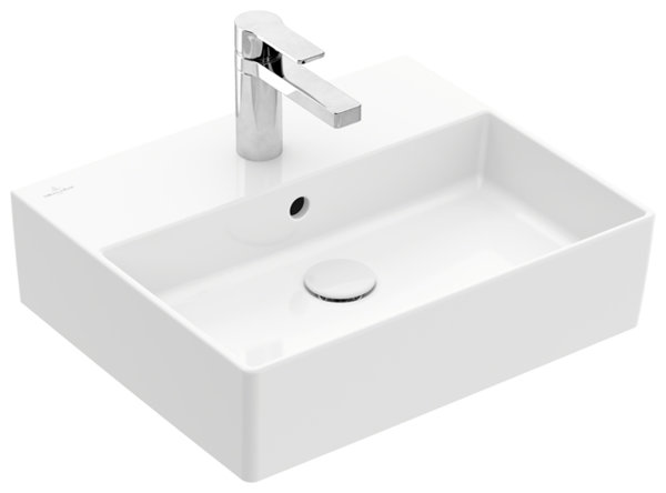 Villeroy & Boch Memento 2.0 wall-mounted washbasin, 500 x 420 mm, 1 tap hole, with overflow, unp...