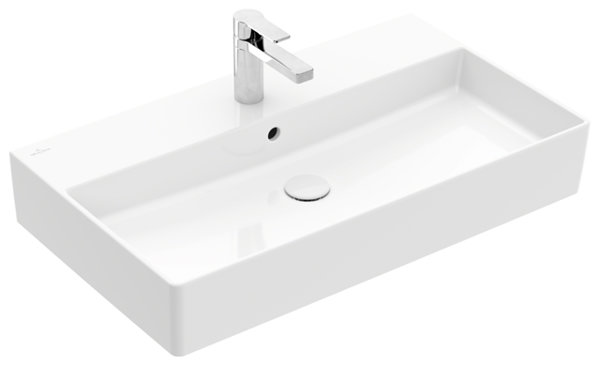 Villeroy & Boch Memento 2.0 wall-mounted washbasin, 800 x 470 mm, 1 tap hole, with overflow, unp...