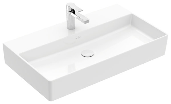 Villeroy & Boch Memento 2.0 wall-mounted washbasin, 800 x 470 mm, 1 tap hole, without overflow, unpolished, 4A2281