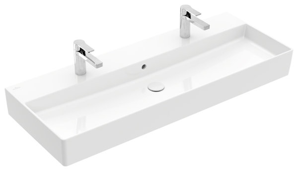 Villeroy & Boch Memento 2.0 wall-mounted washbasin, 1200 x 470 mm, with overflow, unpolished, 4A22C4