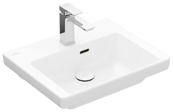 Villeroy & Boch Subway 3.0 hand-rinse basin, 500 x 400 mm, 1 tap hole, with overflow, unground, ...