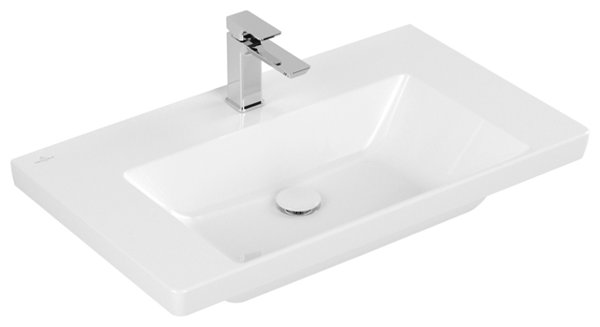 Villeroy & Boch Subway 3.0 cabinet washbasin, 800 x 470 mm, 1 tap hole, without overflow, ungrou...