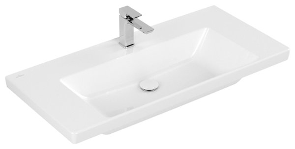 Villeroy & Boch Subway 3.0 Schrankwaschtisch, 1000 x 470 mm, 1 Hahnloch, ohne Überlauf, ungeschliff...