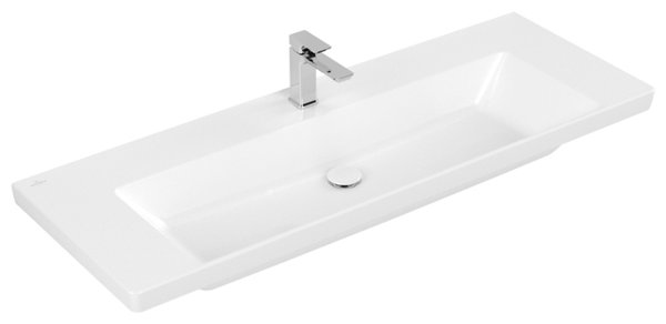 Villeroy & Boch Subway 3.0 Schrankwaschtisch, 1300 x 470 mm, 1 Hahnloch, ohne Überlauf, ungeschliff...