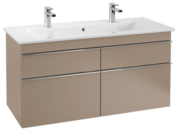 Villeroy & Boch Venticello cupboard washbasin 4104 CK, 1200x500mm, 2 tap holes, with overflow