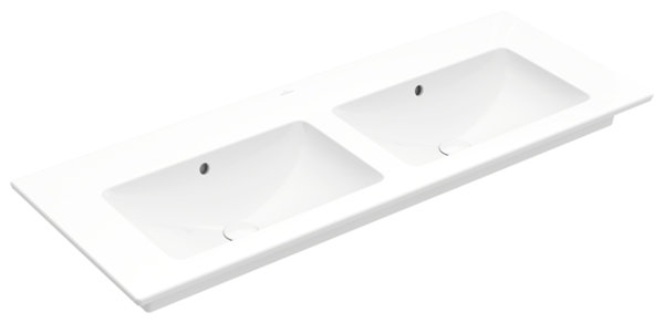 Villeroy & Boch Venticello Cupboard - Double wash basin 4111DJ, 1300x500mm, without tap hole, with o...