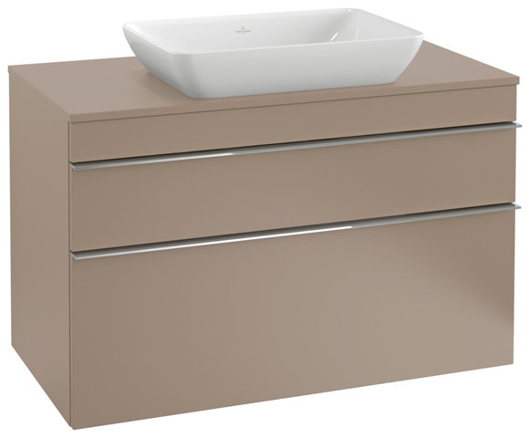 Villeroy & Boch Venticello semi-recessed - Countertop wash basin 411355, 550x360mm, without tap hole...