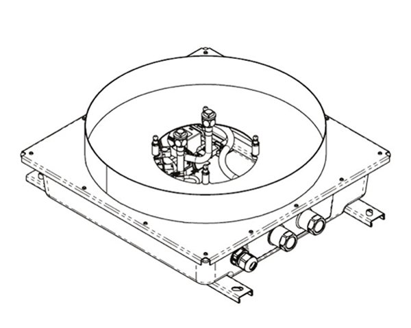 Dornbracht recessed ceiling box, flush-mounted, for ceiling installation with light, D=360mm, 350349...