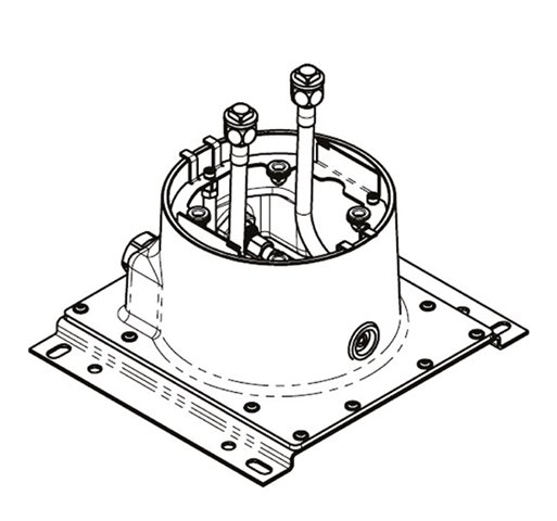 Dornbracht ceiling installation box, flush-mounted, with ceiling connection, 3504197090