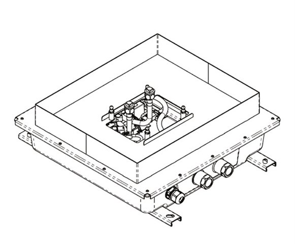 Dornbracht recessed ceiling box, flush-mounted, for ceiling installation with light, 360x300mm, 3504497090