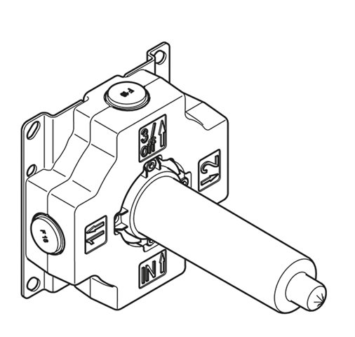 Dornbracht basic body, 3-way diverter, concealed, neutral to series, 3520397090