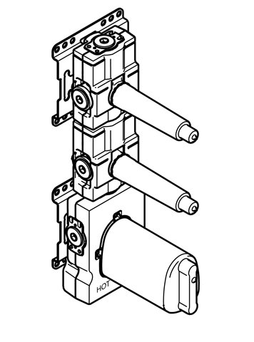 Dornbracht xTOOL flush-mounted thermostat module with 2 valves 3/4\