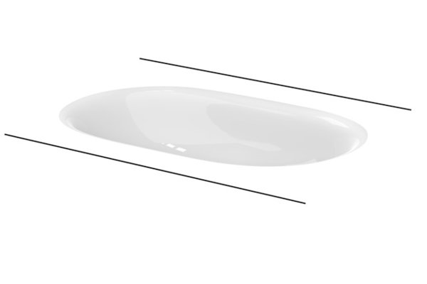 Bette Comodo Undercounter wash basin, without tap hole, A217, 574 x 380 mm