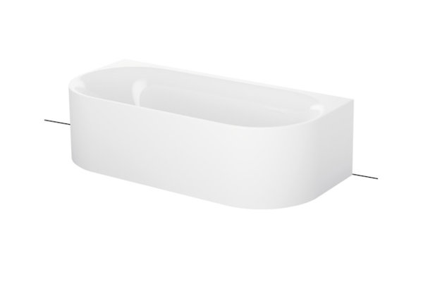 Bette Lux Oval I Silhouette pre-wall bathtub 180x85x45cm, 2 back sloping, 3416CWVVS