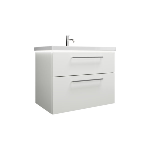 Burgbad Eqio ceramic washbasin including vanity unit and LED vanity lighting, width 830 mm, SEZA083