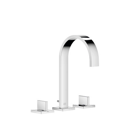 Dornbracht MEM three-hole basin mixer with single rosettes, with pop-up waste, projection 165 mm, 20...