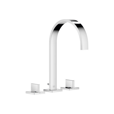 Dornbracht MEM three-hole basin mixer with single rosettes, with pop-up waste, projection 200 mm, 20715782