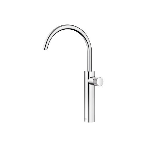 Dornbracht META PURE single-lever basin mixer with raised foot, without pop-up waste, 201 mm projection