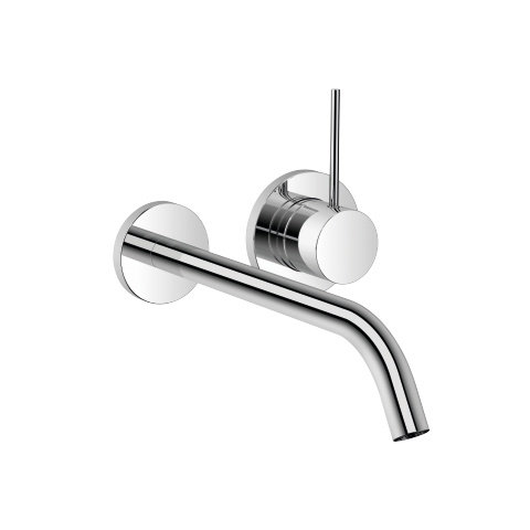 Dornbracht Meta SLIM wall-mounted single-lever basin mixer without pop-up waste, 250 mm projection, fixed spout