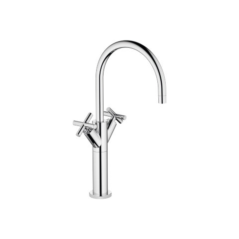 Dornbracht Tara single-lever basin mixer with raised foot without pop-up waste, projection 200 mm, 2...