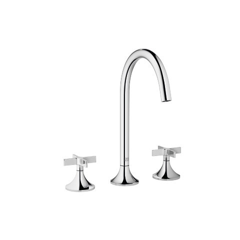 Dornbracht VAIA three-hole basin mixer with drain set, cross handle, projection 168 mm, 20713809