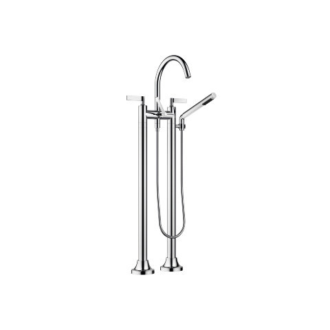 Dornbracht VAIA two-hole bath mixer, free-standing installation, hand shower set, lever handle, projection 221 mm, 25943819