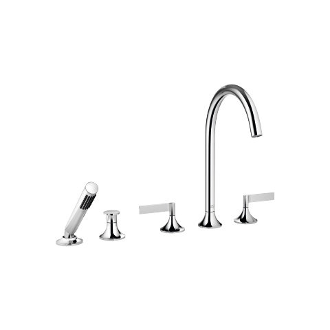 Dornbracht VAIA five-hole bath mixer, bath rim mounting, automatic changeover, lever handle, projection 220 mm, 27522819