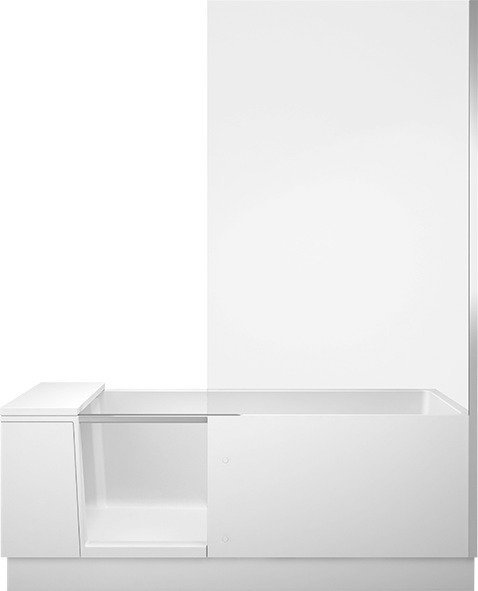 Duravit Shower + Bath bath with door, clear glass corner right, DuroCast® Plus, white matt, 7004040...