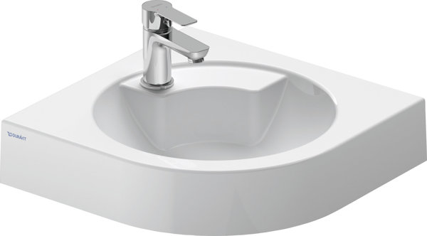 Duravit corner washbasin Architec 450mm without overflow, with tap hole bench, 1 tap hole, tap hole ...