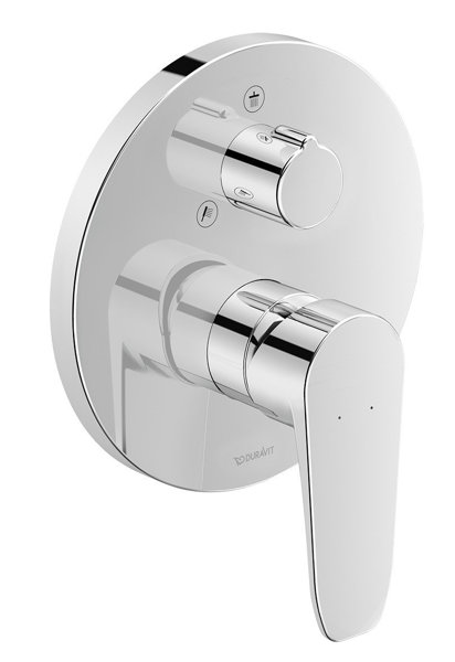 Duravit B.1 Single lever concealed shower mixer, round rosette, 2 consumers, manual/head shower changeover