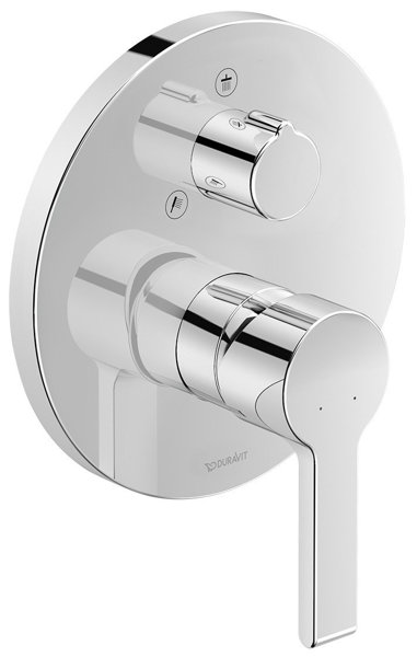 Duravit B.2 Single lever concealed shower mixer, round rosette, 2 consumers, manual/head shower chan...