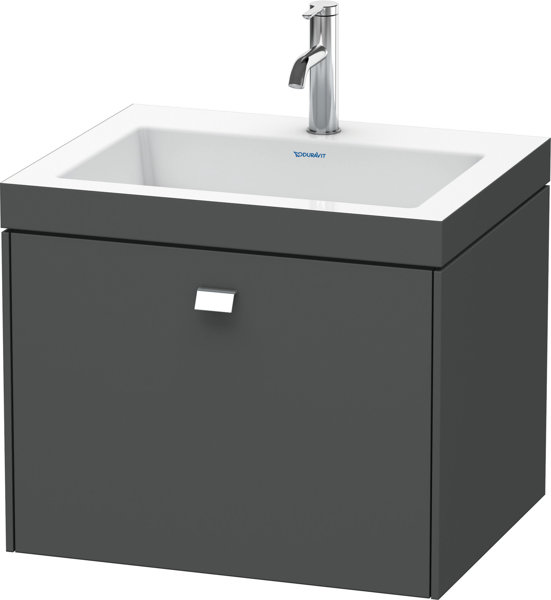 Duravit Brioso Möbelwaschtisch c-bonded mit Unterbau wandhängend 60,0x48,0 cm, 1 Auszug, ohne Übe...