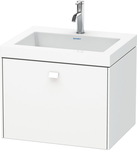 Duravit Brioso Möbelwaschtisch c-bonded mit Unterbau wandhängend 60,0x48,0 cm, 1 Auszug, ohne Übe...