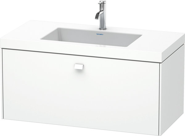 Duravit Brioso Möbelwaschtisch c-bonded mit Unterbau wandhängend 100,0x48,0 cm, 1 Auszug, ohne Üb...