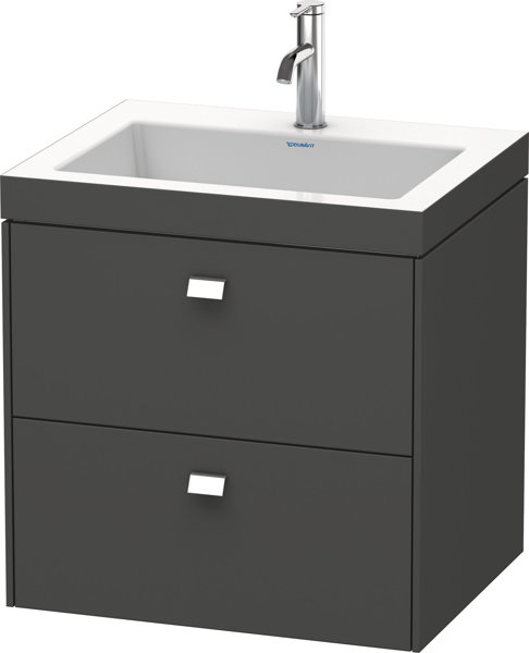 Duravit Brioso Möbelwaschtisch c-bonded mit Unterbau wandhängend 60,0x48,0 cm, 2 Schubkästen, ink...