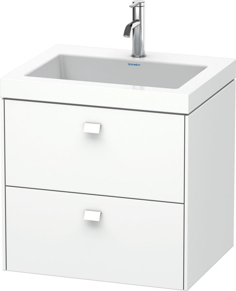 Duravit Brioso Möbelwaschtisch c-bonded mit Unterbau wandhängend 60,0x48,0 cm, 2 Schubkästen, ink...