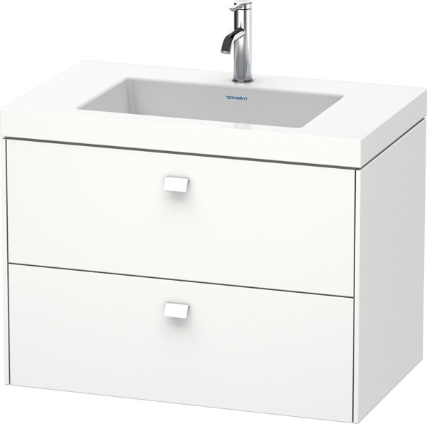 Duravit Brioso Möbelwaschtisch c-bonded mit Unterbau wandhängend 80,0x48,0 cm, 2 Schubkästen, ink...