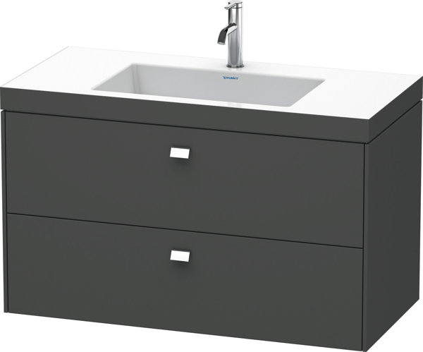 Duravit Brioso Möbelwaschtisch c-bonded mit Unterbau wandhängend 100,0x48,0 cm, 2 Schubkästen, in...