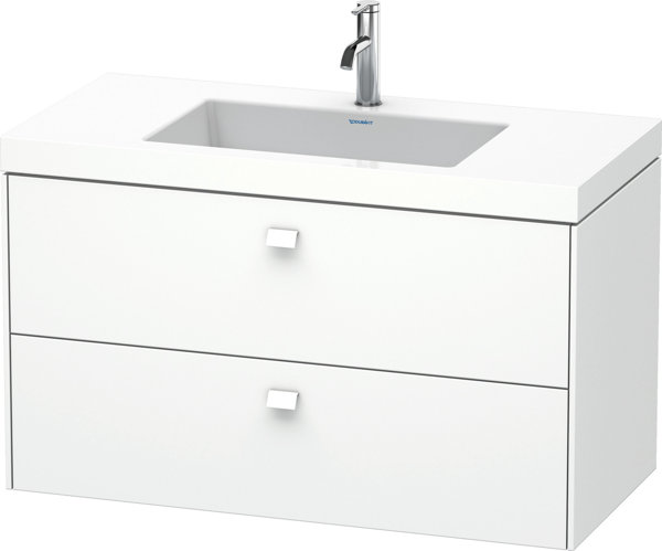 Duravit Brioso Möbelwaschtisch c-bonded mit Unterbau wandhängend 100,0x48,0 cm, 2 Schubkästen, in...