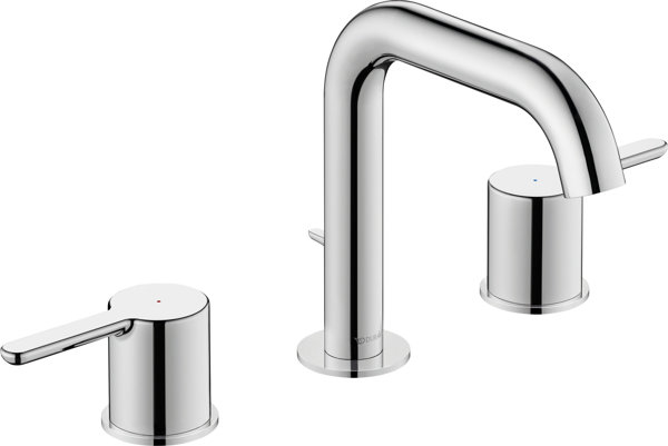 Duravit C.1 3-hole basin mixer, with drain set, 140mm projection, chrome