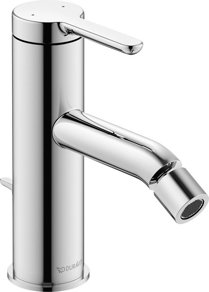 Duravit C.1 single lever bidet mixer, with pop-up waste, fixed spout with ball joint, projection 121...