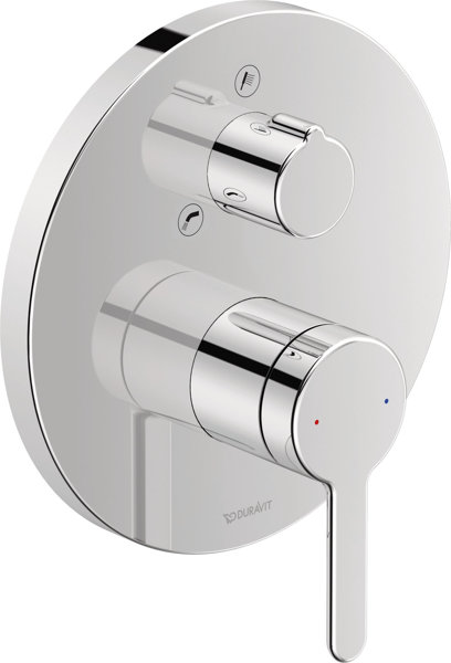 Duravit C.1 single lever bath mixer concealed, round rose, 2 consumers, conversion bath spout / hand...