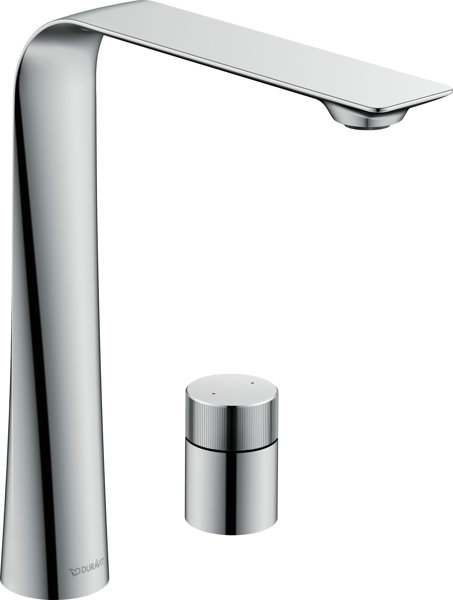 Duravit D.1z 2-hole basin mixer XL with rotary handle, D111300090, without pop-up waste