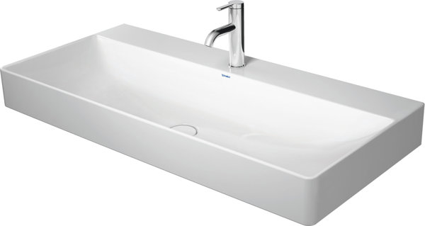 Duravit DuraSquare Waschtisch, 100x47cm,1 Hahnloch, ohne Überlauf, von unten glasiert, 2353100041